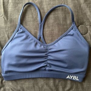 AYBL Essential Ruched Sports Bra in Navy XS